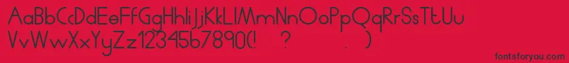 Humanp.JAverage Font – Black Fonts on Red Background