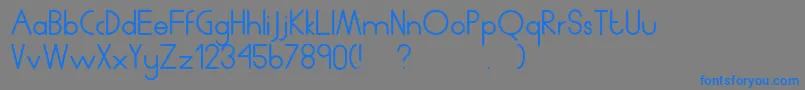 フォントHumanp.JAverage – 灰色の背景に青い文字