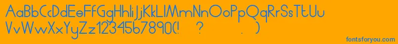 Humanp.JAverage Font – Blue Fonts on Orange Background