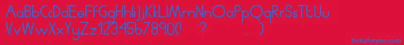Humanp.JAverage-fontti – siniset fontit punaisella taustalla