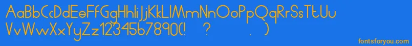 Humanp.JAverage Font – Orange Fonts on Blue Background