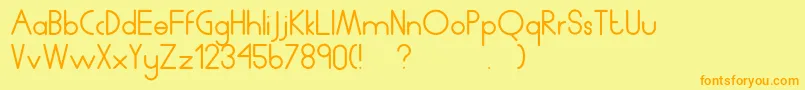 Humanp.JAverage Font – Orange Fonts on Yellow Background