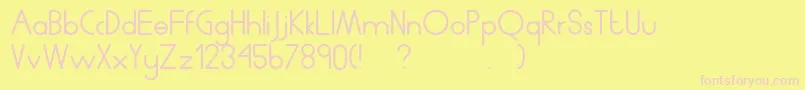Fonte Humanp.JAverage – fontes rosa em um fundo amarelo