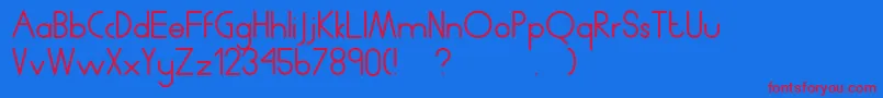 Fonte Humanp.JAverage – fontes vermelhas em um fundo azul