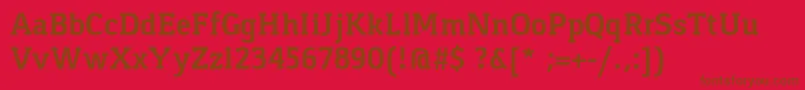 GasparBold-Schriftart – Braune Schriften auf rotem Hintergrund