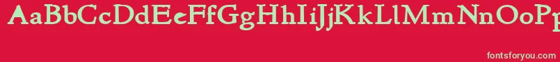 フォントNewstyleBold – 赤い背景に緑の文字
