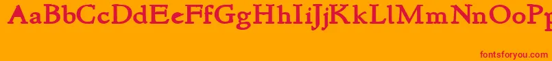 NewstyleBold Font – Red Fonts on Orange Background