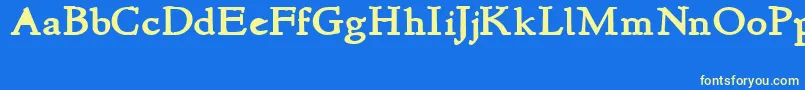 NewstyleBold Font – Yellow Fonts on Blue Background