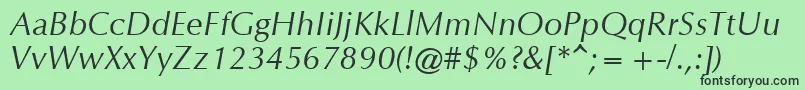 OrionItalic Font – Black Fonts on Green Background