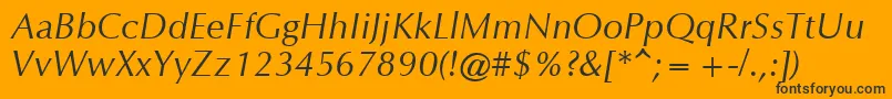 OrionItalic Font – Black Fonts on Orange Background