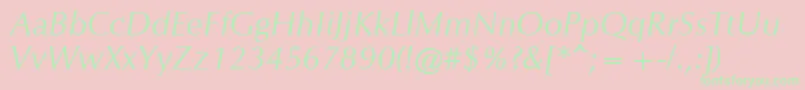 OrionItalic Font – Green Fonts on Pink Background