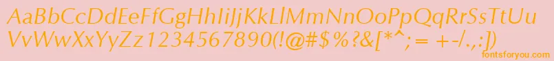 OrionItalic Font – Orange Fonts on Pink Background