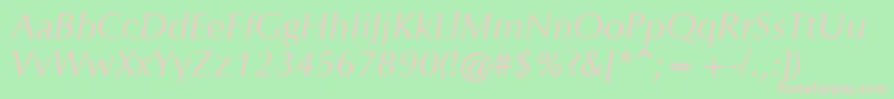 OrionItalic Font – Pink Fonts on Green Background