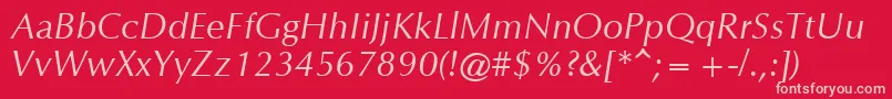 OrionItalic Font – Pink Fonts on Red Background