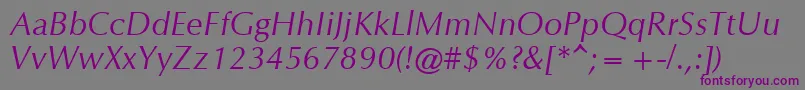OrionItalic-fontti – violetit fontit harmaalla taustalla