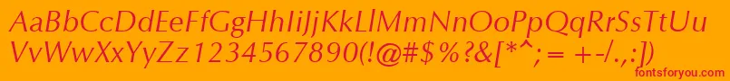 OrionItalic Font – Red Fonts on Orange Background