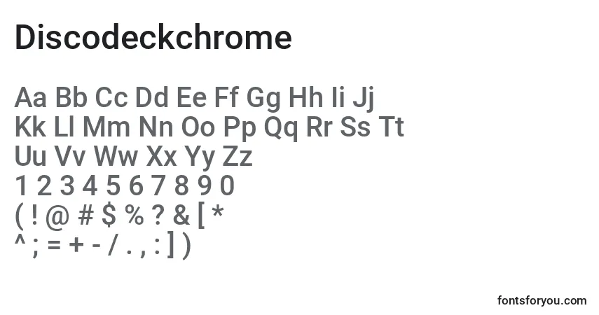 A fonte Discodeckchrome – alfabeto, números, caracteres especiais