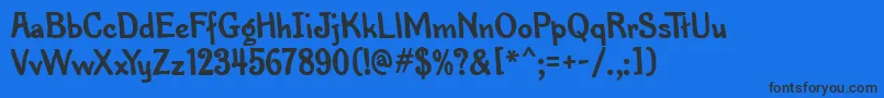 Шрифт PenMarkMfBold – чёрные шрифты на синем фоне