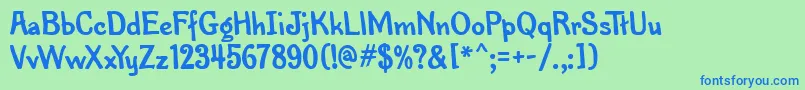 PenMarkMfBold Font – Blue Fonts on Green Background