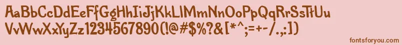 PenMarkMfBold Font – Brown Fonts on Pink Background
