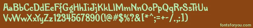 PenMarkMfBold Font – Green Fonts on Brown Background