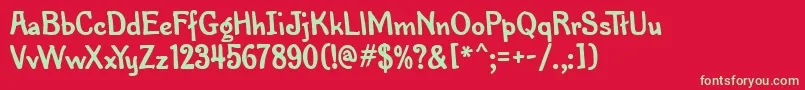 PenMarkMfBold Font – Green Fonts on Red Background