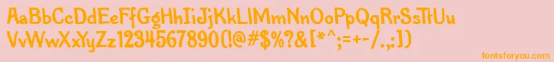 PenMarkMfBold Font – Orange Fonts on Pink Background