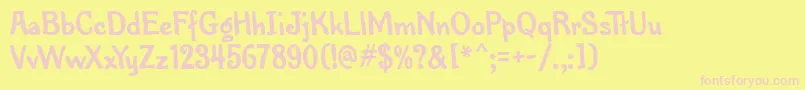 PenMarkMfBold Font – Pink Fonts on Yellow Background