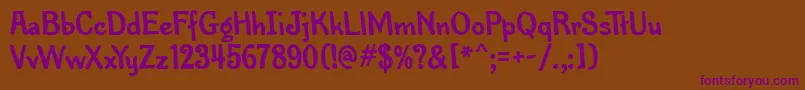 PenMarkMfBold Font – Purple Fonts on Brown Background
