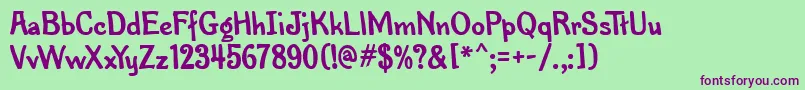 PenMarkMfBold Font – Purple Fonts on Green Background