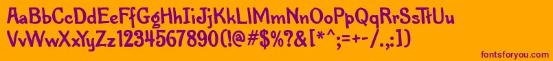 PenMarkMfBold Font – Purple Fonts on Orange Background