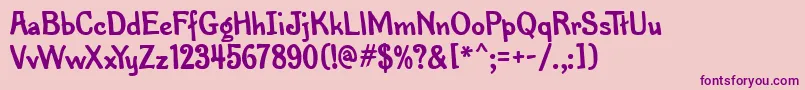 PenMarkMfBold Font – Purple Fonts on Pink Background