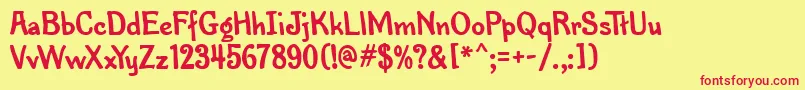 PenMarkMfBold Font – Red Fonts on Yellow Background