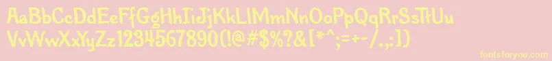 PenMarkMfBold Font – Yellow Fonts on Pink Background