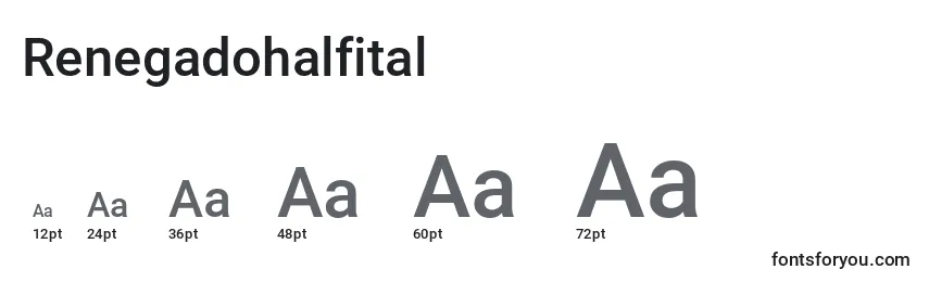 Размеры шрифта Renegadohalfital