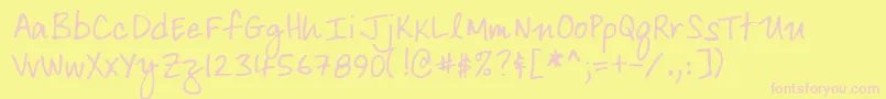 Lehn015 Font – Pink Fonts on Yellow Background