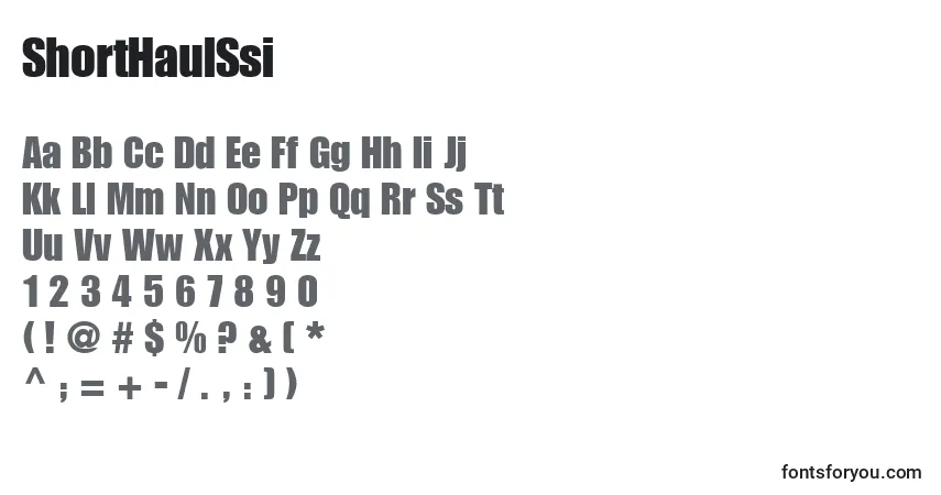 Schriftart ShortHaulSsi – Alphabet, Zahlen, spezielle Symbole