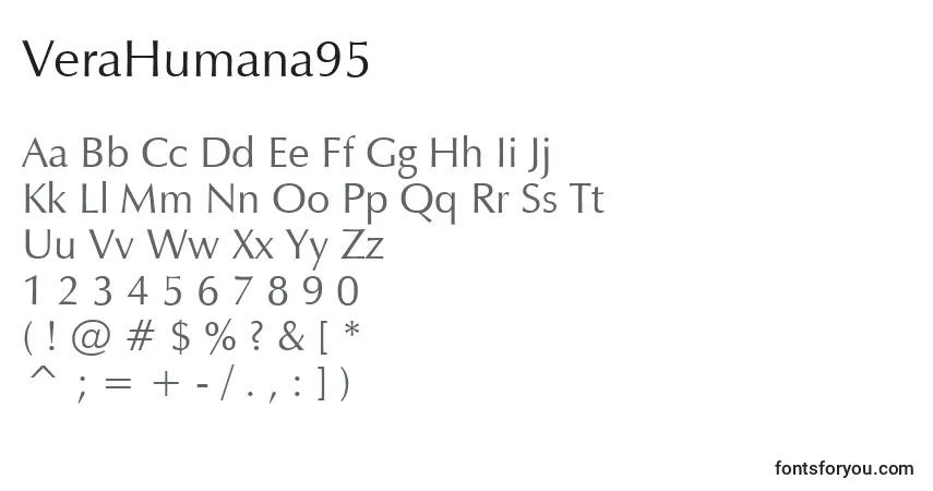 Schriftart VeraHumana95 – Alphabet, Zahlen, spezielle Symbole
