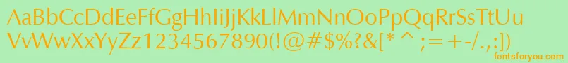 VeraHumana95 Font – Orange Fonts on Green Background