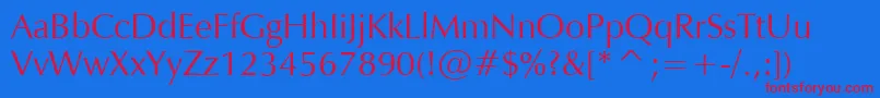 VeraHumana95 Font – Red Fonts on Blue Background