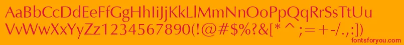 VeraHumana95 Font – Red Fonts on Orange Background