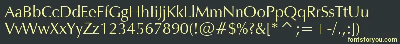 VeraHumana95 Font – Yellow Fonts on Black Background