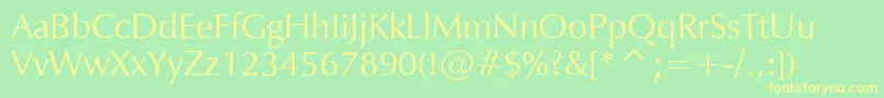 VeraHumana95 Font – Yellow Fonts on Green Background