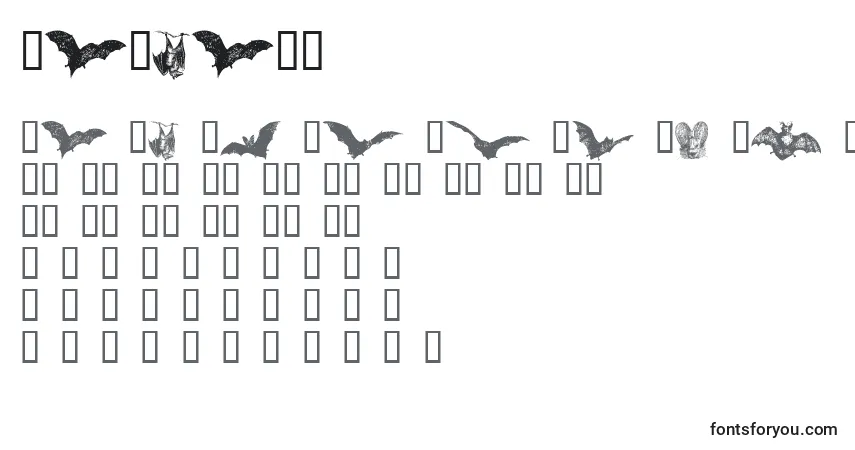 A fonte Batbats – alfabeto, números, caracteres especiais