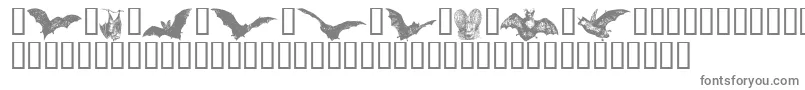 Batbats-fontti – harmaat kirjasimet valkoisella taustalla