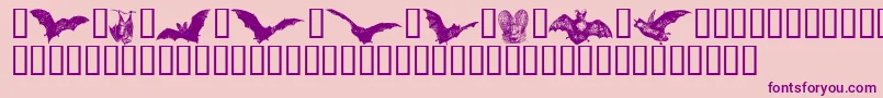 Batbats-Schriftart – Violette Schriften auf rosa Hintergrund