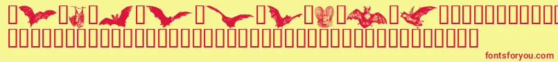 Batbats Font – Red Fonts on Yellow Background