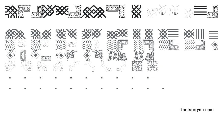 Czcionka BorderbatsFilligree – alfabet, cyfry, specjalne znaki