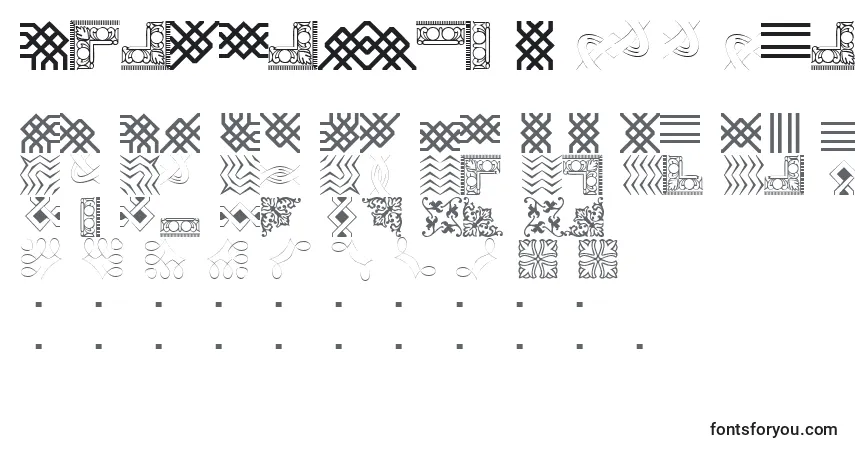 BorderbatsFilligree-fontti – aakkoset, numerot, erikoismerkit