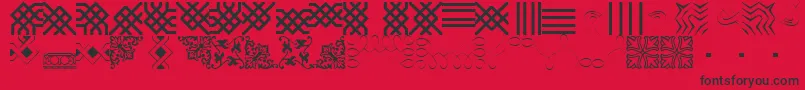 BorderbatsFilligree Font – Black Fonts on Red Background